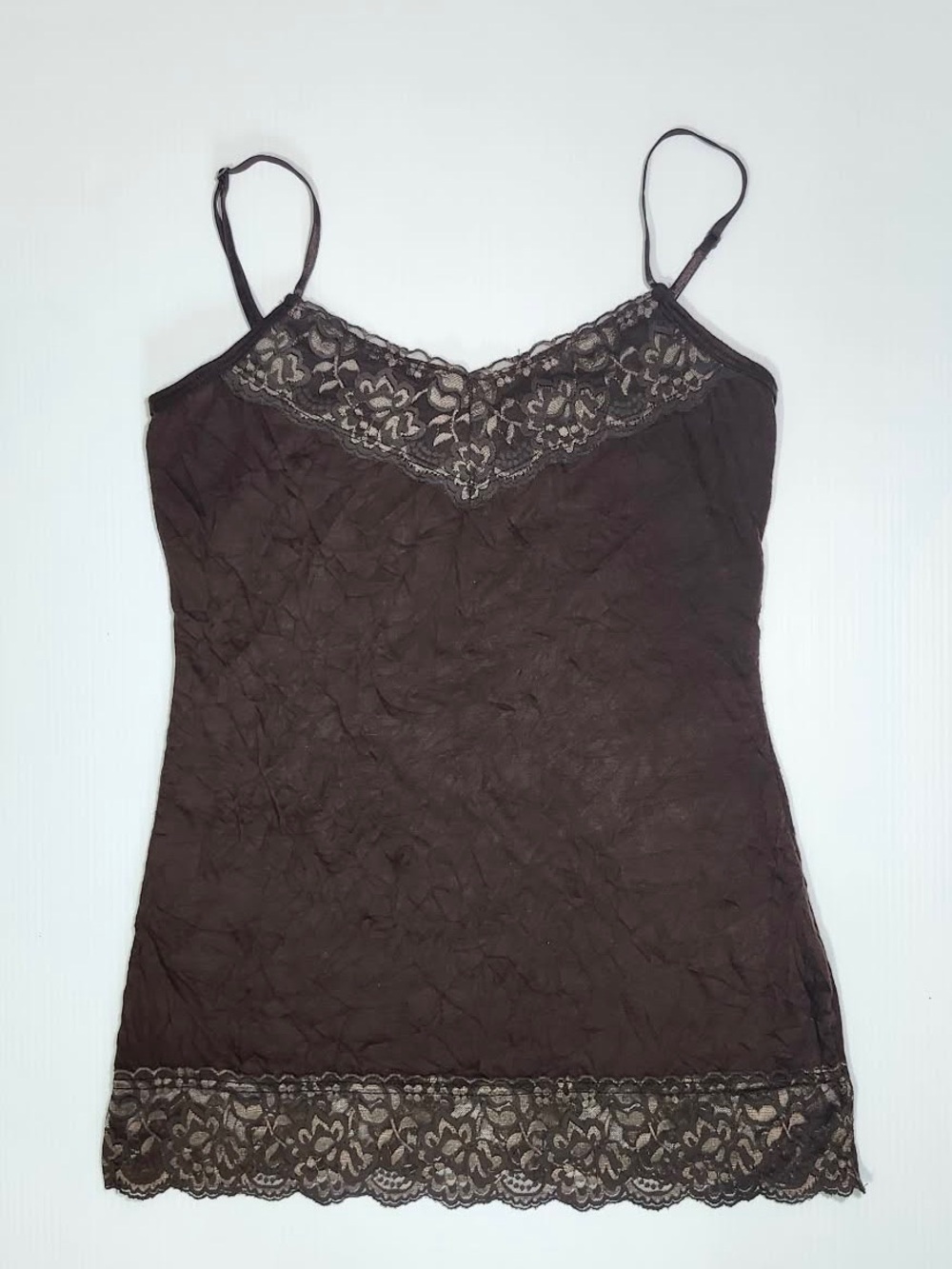 Chocolate Brown Lace-Trim Cami